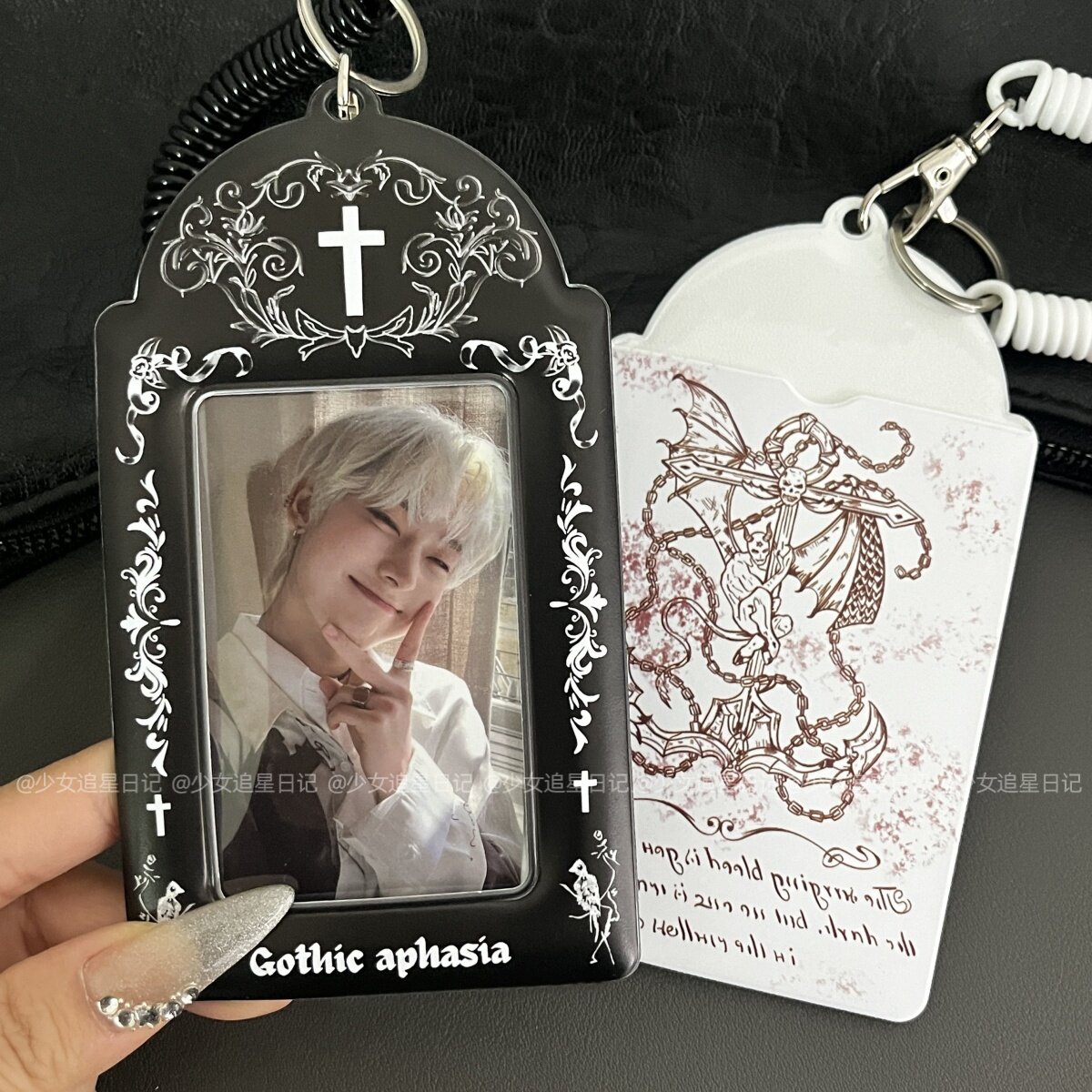 Original INS Gothic Dark Series Card Holder Matte 3-inch Instant Photo Card Organizer for Idol Fans