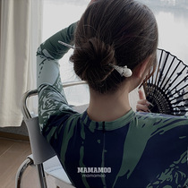 Cool texture metal pearl hairpin new Chinese style light luxury high-end niche design retro hairpin