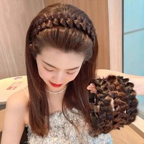 Star-style braided headband with high appearance and widened Korean-style Mori girls personalized air bangs invisible traceless headband