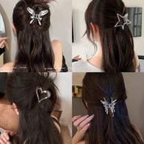 Liquid metal butterfly clip for women cold style shark clip high-end design niche sweet and cool hair clip for women on the back of the head