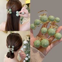 Grappling clip 2023 new high-looking French shark clip temperament beaded broken hair clip back of the head hair accessories for women