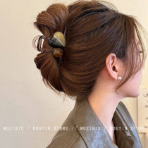 Color matching love medium size grabber clip for women all-match shark clip for the back of the head high-end fashionable simple double-sided hairpin for summer