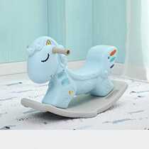 Childrens rocking horse dual-purpose toddler slide toddler toy baby one-year-old gift with music plastic thickened wooden horse