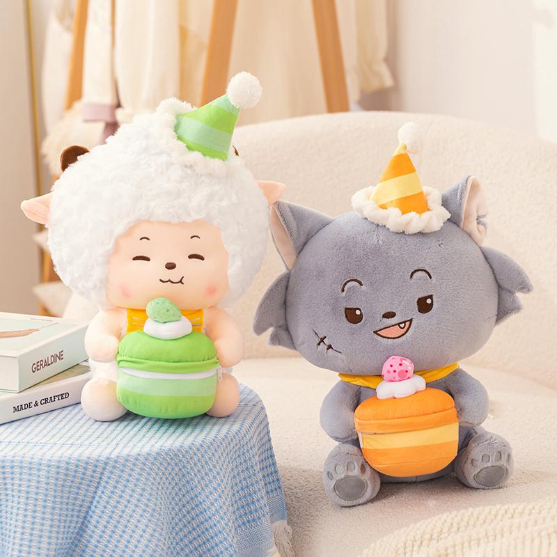愉快なヤギと大きな大きなオオカミの誕生日シリーズアニメ周辺ぬいぐるみ人形枕かわいいバレンタインデーギフト