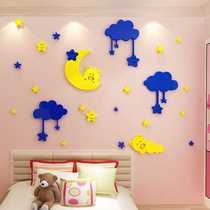 Wall stickers self-adhesive 3D three-dimensional acrylic bedside decoration cartoon wall stickers childrens room stickers bedroom living room