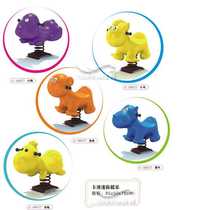 Childrens kindergarten plastic spring rocking horse community park outdoor large rocking toy Trojan horse