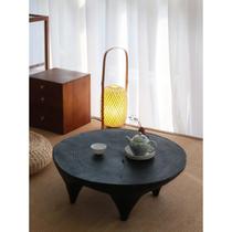 B&B retro wabi-sabi style small coffee table YCG style carbonized wood pier original Japanese style square wooden walnut tea table medieval