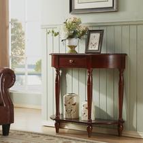 American-style entrance cabinet light accessories luxury living room corridor table half-broken round end view table partition American-style wall JZL