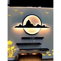 New stainless steel new Chinese style flowing water feature wall villa courtyard waterfall water feature light wall garden hotel landscape wall