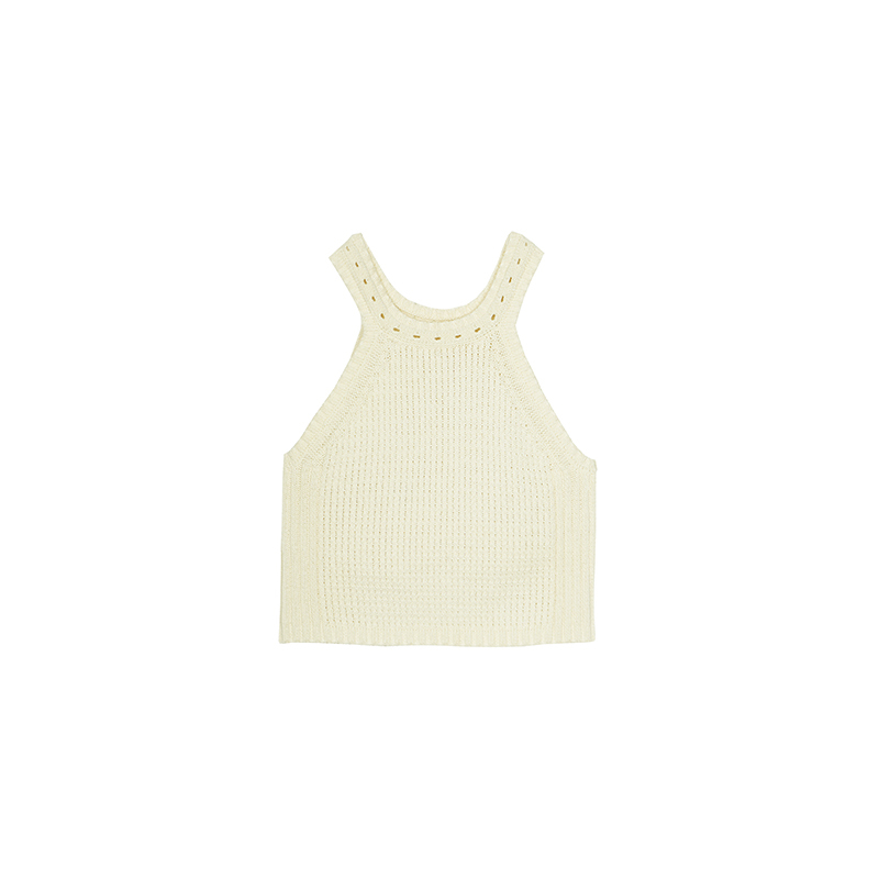 [Clearance, No Returns/Exchanges] Pinz How Halter Neck Knitted Slim Fit Sweater Vest Top