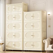 Installation-free folding storage cabinet plastic multi-layer household storage cabinet snack cabinet childrens wardrobe toy storage cabinet