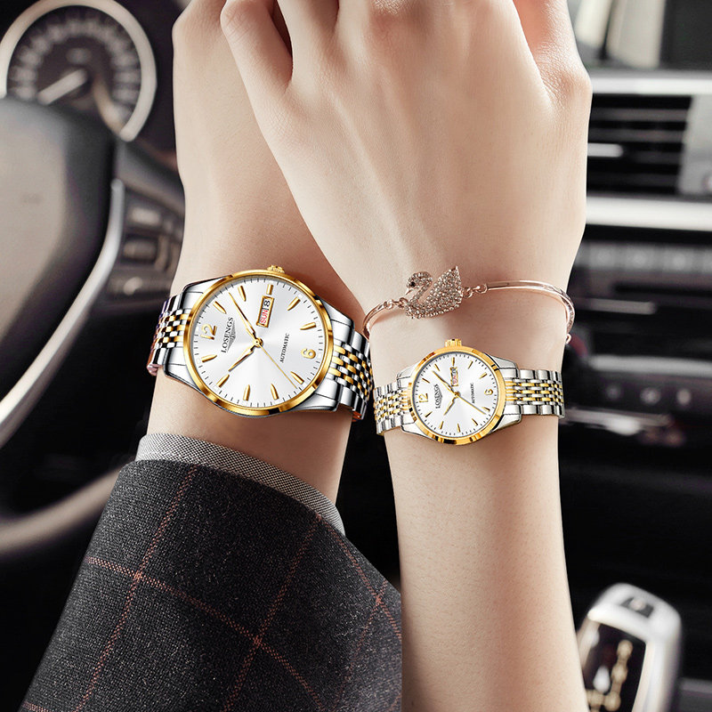 Swiss Genuine Watches ­ Couple Watches, a Pair of Fully Automatic Mechanical Watches, Hollow-Out Ultra-Thin High-End Watches for Couples, Men and Women.