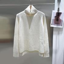 (Special Clearance) Simple and Versatile Loose Pullover Solid Color Pile Collar Sweater Womens New Sweater