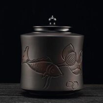 Yunnan Jianshui purple pottery tea jar large sealed jar tea awakening tea jar storage tea storage tea warehouse tea box tea jar