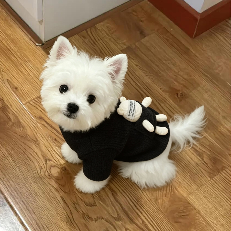 Dog Clothes with 3D Bear Decoration, Knitted Sweater for Small and Medium-Sized Dogs, Thickened and Warm Pet Clothing for Autumn and Winter Dog Clothes with 3D Bear Decoration, Knitted Sweater for Small and Medium-Sized Dogs, Thickened and Warm Pet Clothing for Autumn and Winter