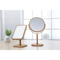 Desktop ins double-sided magnifying mirror Internet celebrity makeup mirror European mirror simple solid wood vanity mirror HD beauty salon