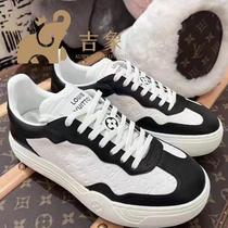 New womens shoes black and white panda color block thick sole sneakers
