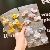 Korean version of baby BB clip cartoon bow hair clip for girls flower bangs side clip baby hair clip jewelry set