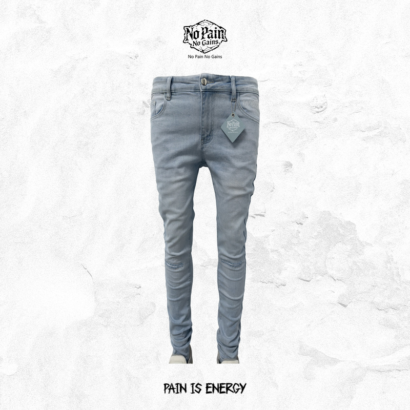 Nopainnogains 2026 Basic Skinny American Street Style Washed Blue Stretch Slim Fit Skinny Jeans