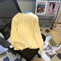 Shopping mall brand leaked womens clothing sweet Japanese soft waxy sweater gentle knitted cardigan autumn and winter clothing loose outer wear