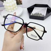 K new Harajuku style plain square thick frame flat frames for men and women Korean version anti-blue light glasses frames