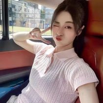 2024 new summer style Raff war horse embroidered pony logo slim fit fine braided sweater short-sleeved T-shirt Polo shirt