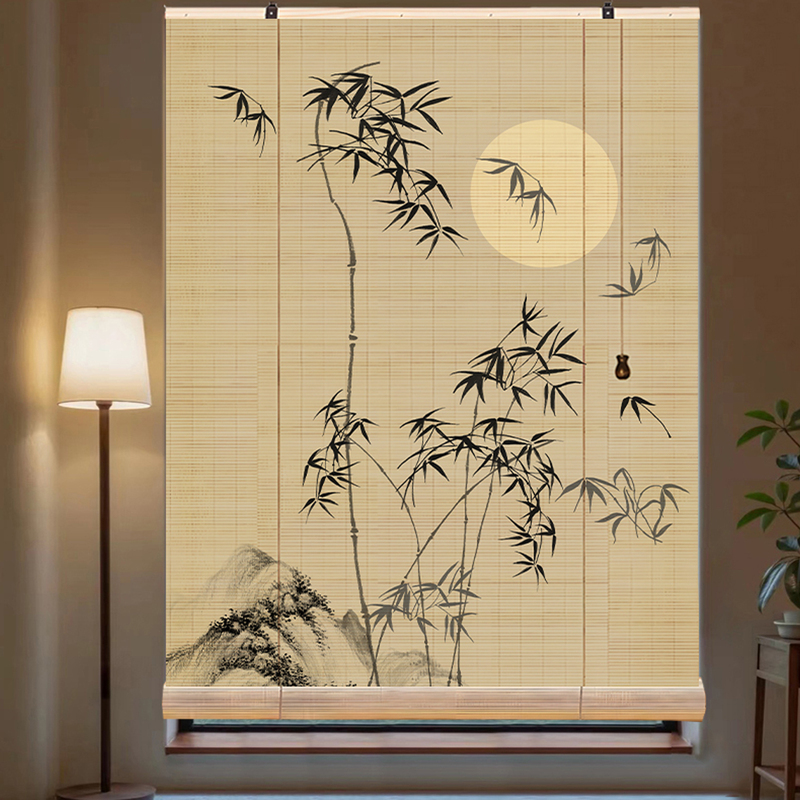Chinese Aesthetic Bamboo Roller Blinds Tea Room Zen-Style Bamboo Curtains Study Room Hanging Curtains Balcony Blackout Sunshade Curtains Partition Curtains Chinese Aesthetic Bamboo Roller Blinds Tea Room Zen-Style Bamboo Curtains Study Room Hanging Curtains Balcony Blackout Sunshade Curtains Partition Curtains