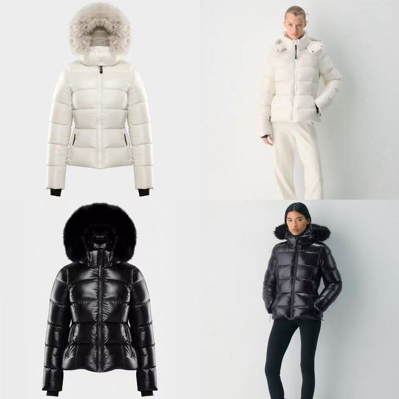 Aritzia Super Puff Fur Collar Solid Color 6-Panel Waist-Cinching Simple down Jacket Women's Winter Warm Coat