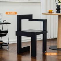 Ouyou Nordic creative solid wood dining chair designer Internet celebrity dining table chair home living room simple armrest chair