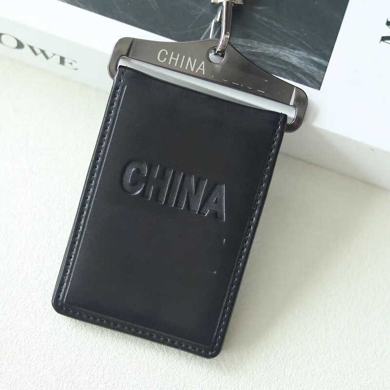 High-End Leather Card Holder for Id Cards, Genuine Leather Employee Work Badge Holder, Official Leather Case Design, Protective Cover, Card Wallet