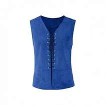 Cross-border foreign trade European and American Amazon mens steampunk gas eye lace-up solid color vest medieval simple vest