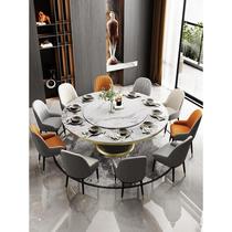 Slate round dining table modern simple light luxury home round table with turntable small apartment round dining table and chairs 2023 new style