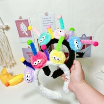 Internet celebrity new funny twist board little monster headband sweet female face wash makeup artifact cute headwear