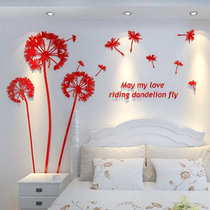 Dandelion Romantic Bedroom Decoration Acrylic 3D Crystal Wall Sticker Childrens Room TV Background Wall