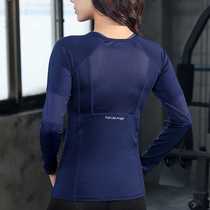 Yoga wear long-sleeved womens gym running wear quick-drying mesh mesh splicing autumn sportswear internet celebrity yoga top