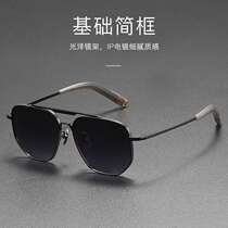 Fashionable Sunglasses New Anti-UV 50006 Polygonal Pure Titanium Full Frame Trendy Polarized Sunglasses for Men