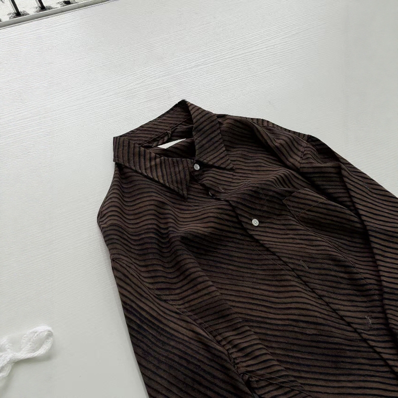 Lem Style 19Aw Kase Ryo Show Runway Rayon Long-Sleeve Shirt Shirt Old Money Lazy Casual