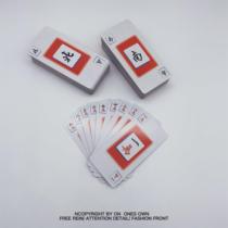 Solitaire mahjong playing cards thickened travel portable home mini paper mahjong 144 playing cards free 2 dice