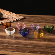 Crystal bowls and cups colorful Dharma meetings secret dwellings in front of the Buddha home water supply bowls holy water bowls for the Buddha water purification cups