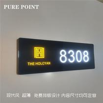 New ultra-thin luminous hotel foot bath KTV sign city digital box room LED door sign customization