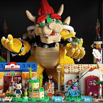 Super Mario Cool Overlord Building Blocks High-Difficulty Model Assembly Toy for Boys and Adults, Collectible Display Piece Gift
