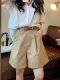 White A-Line Suit Shorts for Women 2026 New Popular Style Loose Casual High-Waisted Wide-Leg Pants Knee-Length Shorts Summer