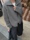 Korean-Style Soft Double-Zipper Lapel Sweater Coat for Women, Autumn and Winter High-Neck Thick Lazy Style Loose Knit Cardigan Top