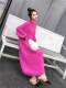 Chen Xiaoyun Style Oversized Sweater for Women, Loose and Lazy Round Neck Pullover, Extra-Long Sweater Dress, Thick Knitted Dress for Women