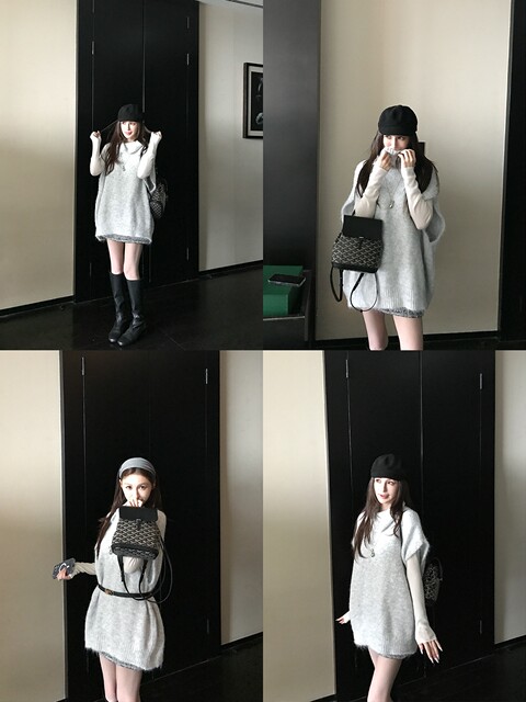 Korean-Style Soft and Cozy Turtleneck Knitted Vest for Women, Autumn and Winter, Lazy and Stylish, Outerwear Sweater Vest, Sleeveless Top