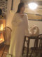 French white gentle style soft waxy v-neck knitted dress for women in winter with a high-end feel and a coat bottoming sweater dress