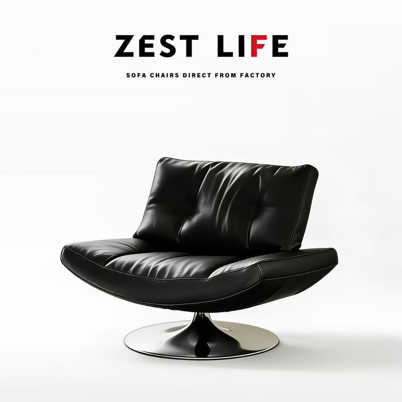 Rotating Single Sofa Chair, Light Luxury, High-End Italian Minimalist Genuine Leather Living Room Single Chair, Designer Balcony Leisure Chair Rotating Single Sofa Chair, Light Luxury, High-End Italian Minimalist Genuine Leather Living Room Single Chair, Designer Balcony Leisure Chair