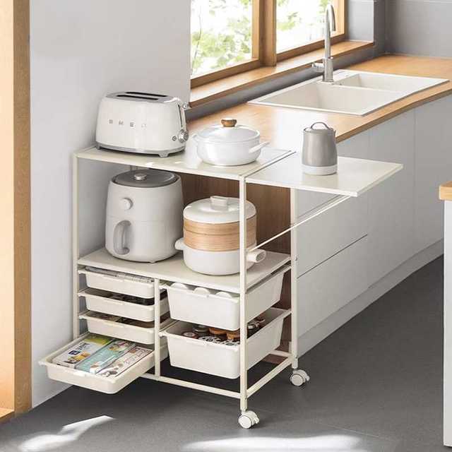 Kitchen sideboard multi-layer storage rack floor-standing storage cabinet multi-function living room movable cart for household use