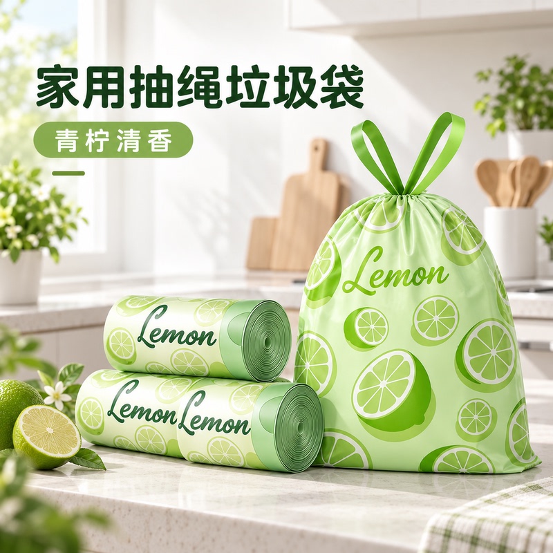 Drawstring Trash Bags Prevent Garbage from Spilling, Have Strong Load-Bearing Capacity, and Are Compatible with Various Trash Cans