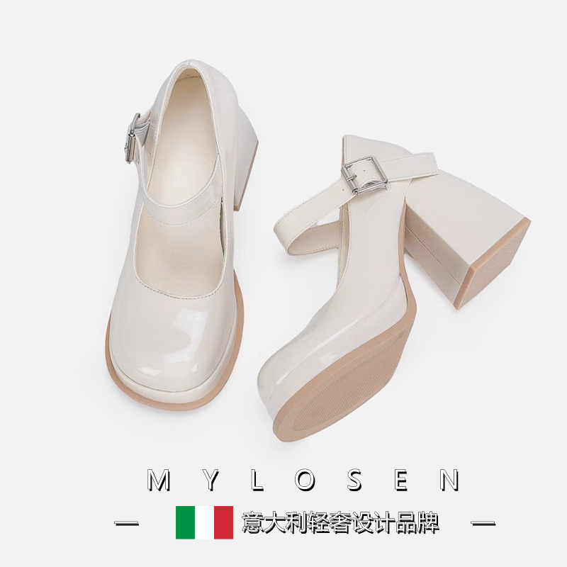 Mai Luosen 2026 New Mary Jane Women's Shoes High Heels Women's Chunky Heel Single Shoes Small Leather Shoes Thick-Soled Retro Style Women's Shoes Mai Luosen 2026 New Mary Jane Women's Shoes High Heels Women's Chunky Heel Single Shoes Small Leather Shoes Thick-Soled Retro Style Women's Shoes